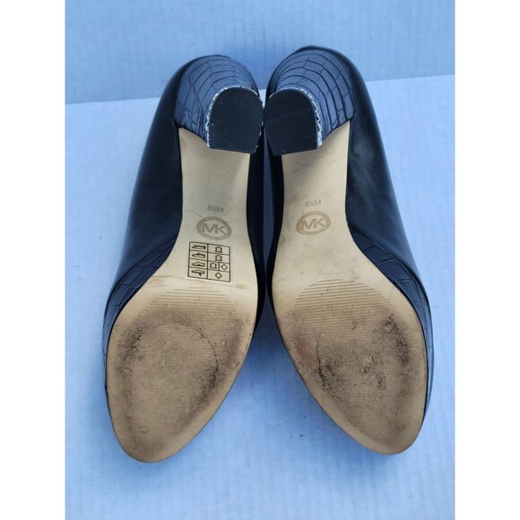 Michael Kors The Jet Set 6 Leather SABRINA Heels Pumps BLACKWOMENS WOMANS 8½ M - Picture 13 of 15